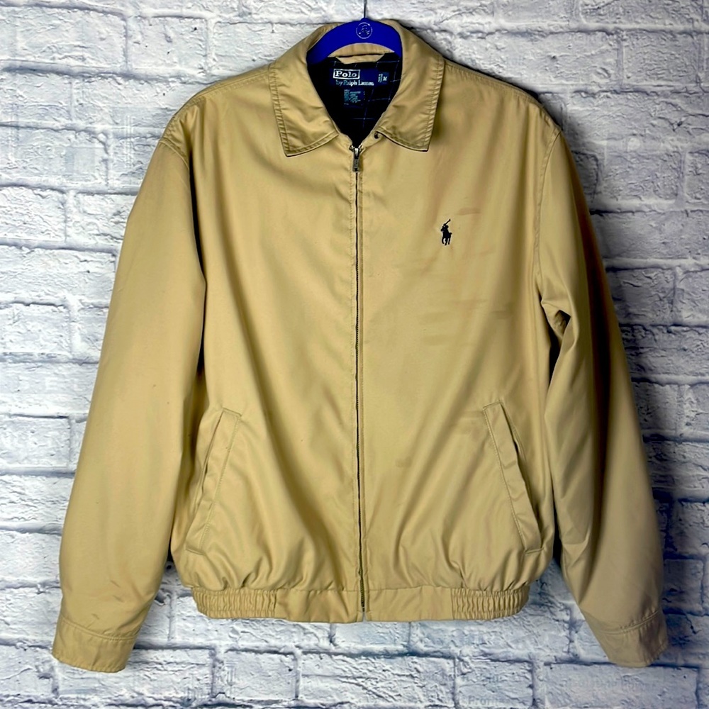 POLO RALPH LAUREN HARRINGTON JACKET Size M IN BEIGE-NEUTRAL